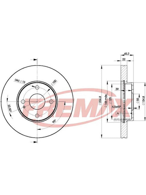 Fremax Brake Disc Front Pair BD-3256 Fremax - Micks Gone Bush