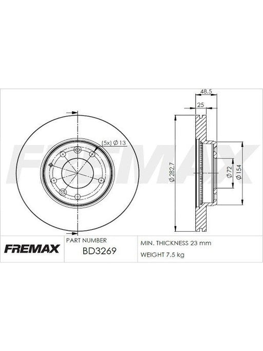 Fremax Brake Disc Front Pair BD-3269 Fremax - Micks Gone Bush