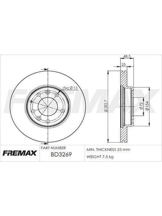Fremax Brake Disc Front Pair BD-3269 Fremax - Micks Gone Bush