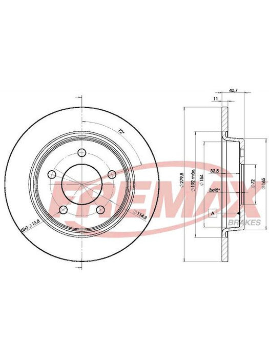 Fremax Brake Disc Rear Pair BD-3276 Fremax - Micks Gone Bush