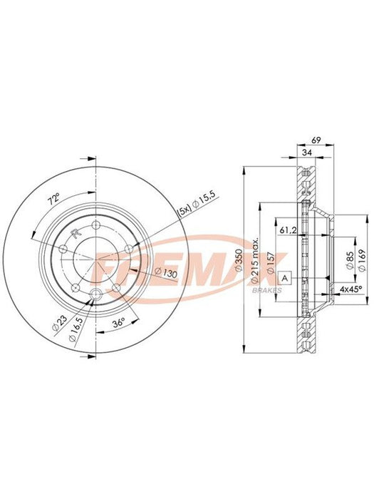 Fremax Brake Disc Front RH Porsche Cayenne S, Turbo BD-3324 Fremax - Micks Gone Bush
