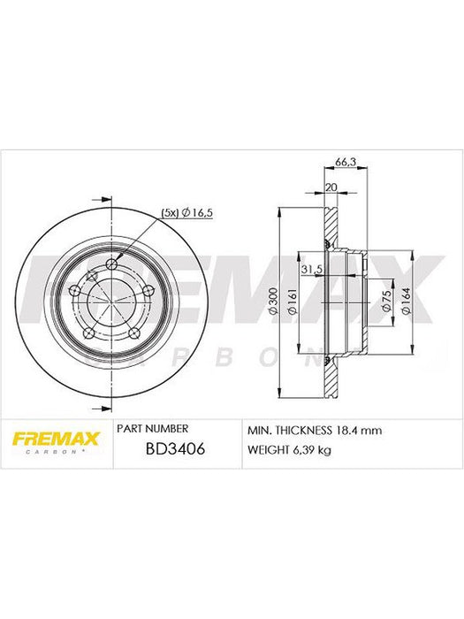 Fremax Brake Disc Rear Pair Bmw E87118 120 E90 318 320 325 BD-3406 Fremax - Micks Gone Bush