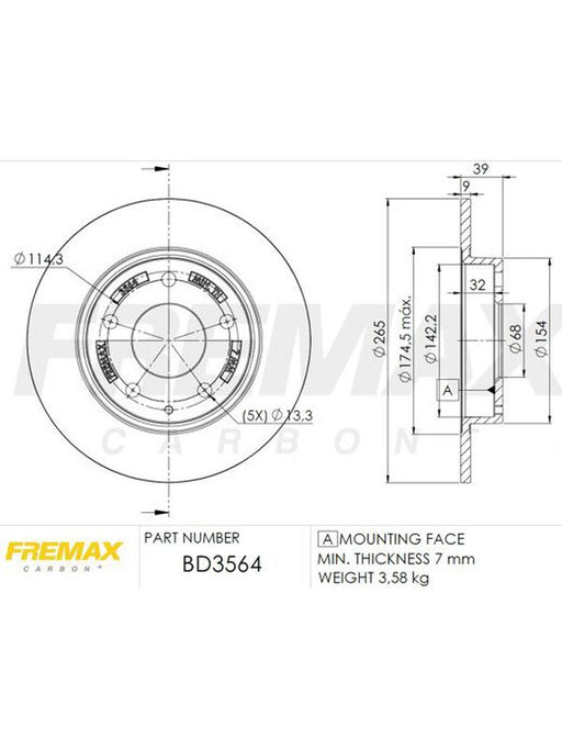 Fremax Brake Rotor (Pair) Rear BD-3564 Fremax - Micks Gone Bush