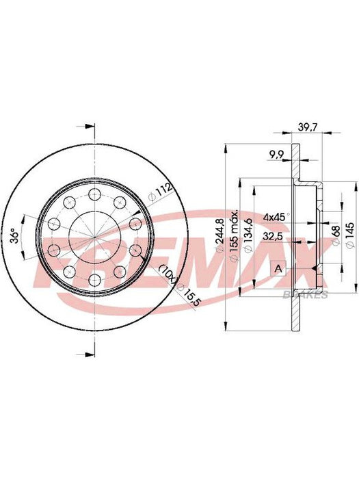 Fremax Brake Disc Rear Pair BD-3637 Fremax - Micks Gone Bush