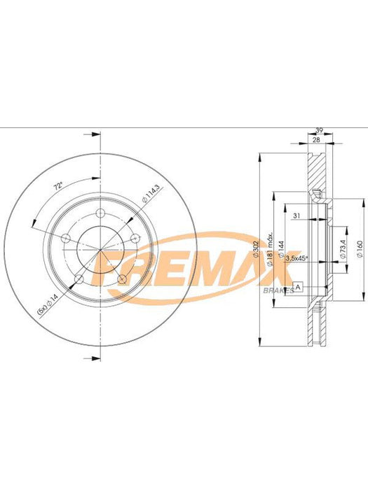 Fremax Brake Disc Front Pair BD-3918 Fremax - Micks Gone Bush
