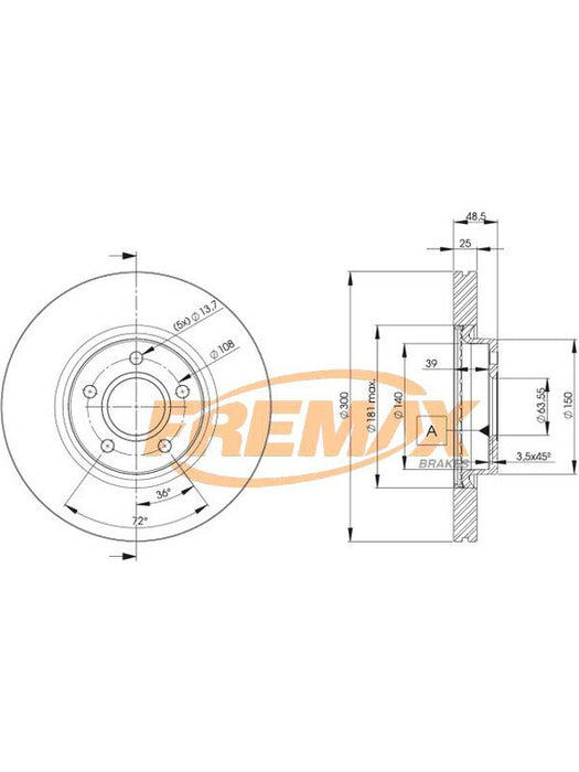 Fremax Brake Disc Front Pair BD-3937 Fremax - Micks Gone Bush