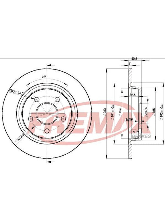Fremax Brake Disc Rear Pair BD-3962 Fremax - Micks Gone Bush