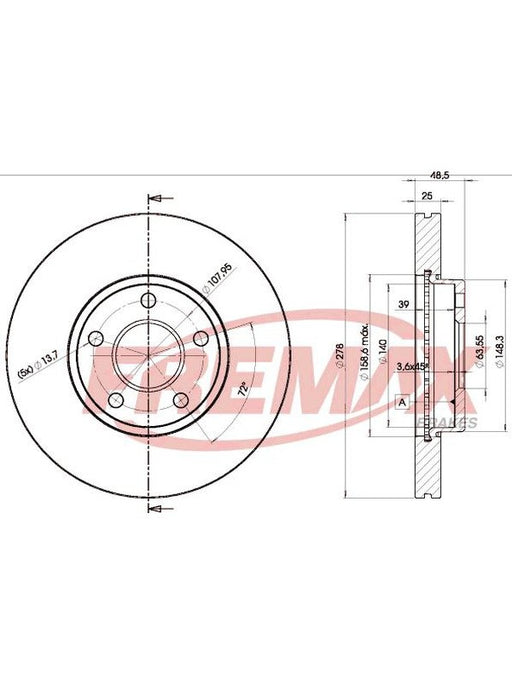 Fremax Brake Disc Front Pair BD-3963 Fremax - Micks Gone Bush