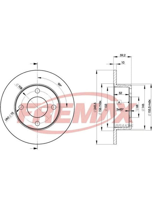Fremax Brake Rotor Solid Each Rear BD-4010 Fremax - Micks Gone Bush