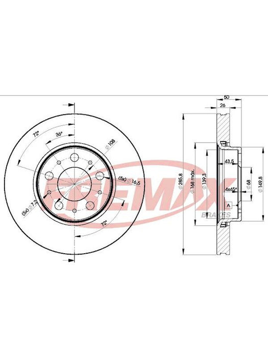 Fremax Brake Disc Front Pair BD-4046 Fremax - Micks Gone Bush