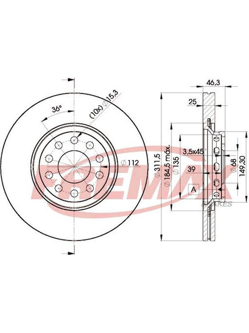 Fremax Brake Disc Front Pair Audi A4 Passat BD-4065 Fremax - Micks Gone Bush
