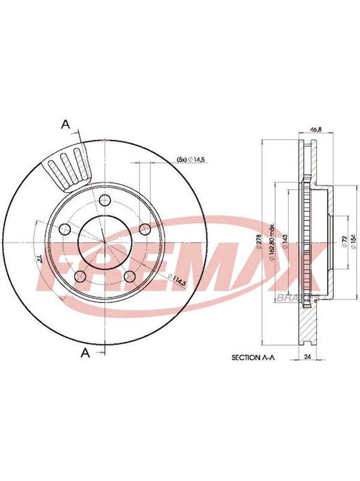 Fremax Brake Disc Front Pair BD-4093 Fremax - Micks Gone Bush