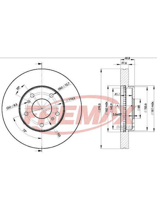 Fremax Brake Disc Front Pair BD-4103 Fremax - Micks Gone Bush