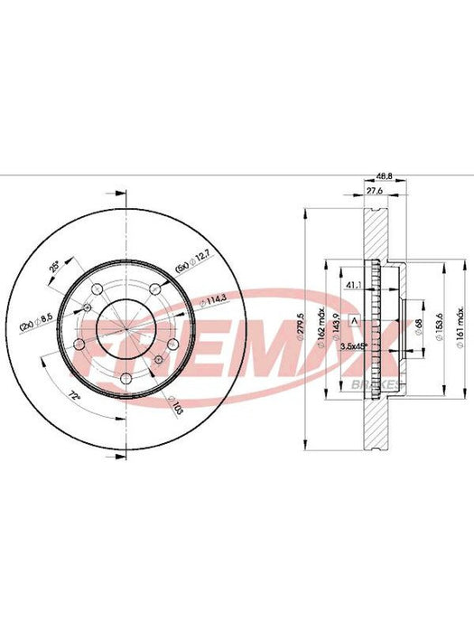 Fremax Brake Disc Front Pair BD-4103 Fremax - Micks Gone Bush