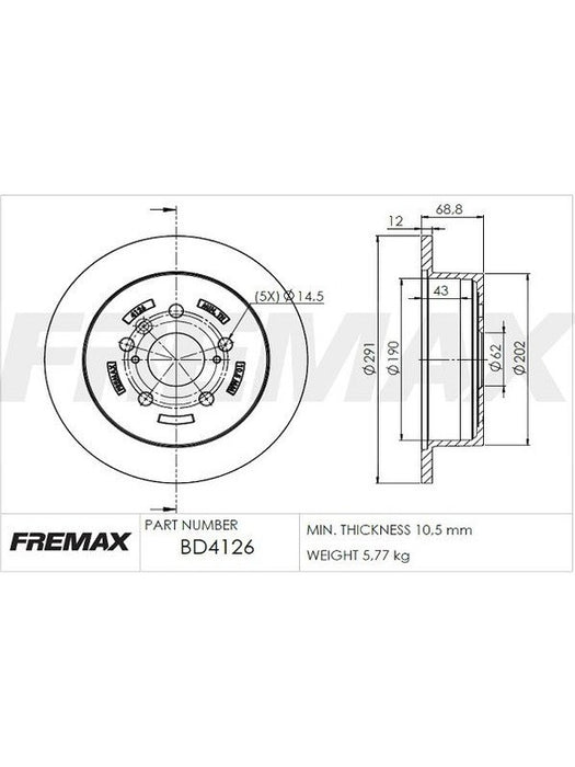 Fremax Brake Disc Rear Pair BD-4126 Fremax - Micks Gone Bush