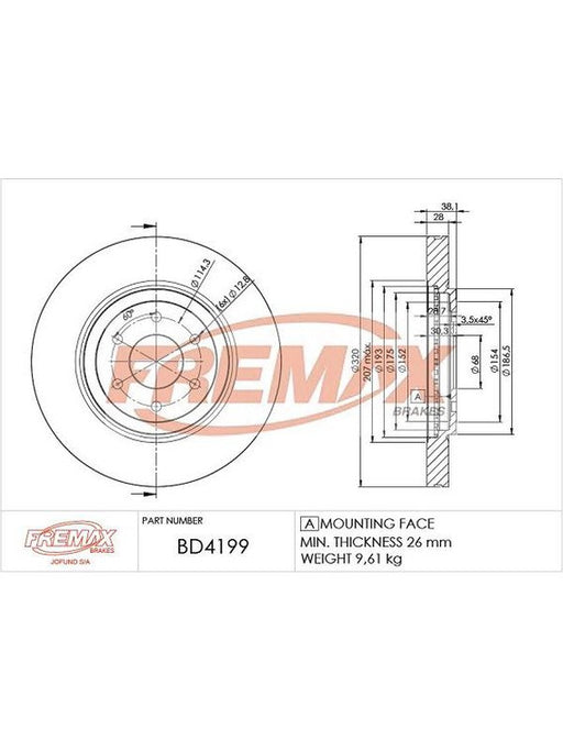 Fremax Brake Rotor (Single) Front BD-4199 Fremax - Micks Gone Bush