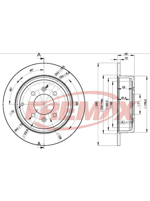 Fremax Brake Disc Rear Pair BD-4250 Fremax - Micks Gone Bush