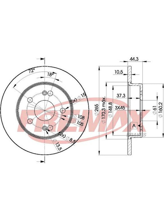 Fremax Brake Disc Rear Pair Renault Scenic Ja (Rx4) 2001-0 BD-4297 Fremax - Micks Gone Bush