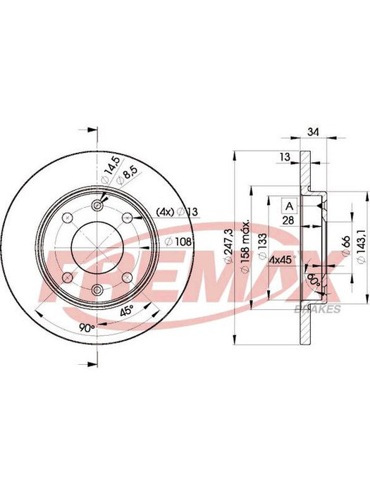 Fremax Brake Disc Front Pair BD-4298 Fremax - Micks Gone Bush