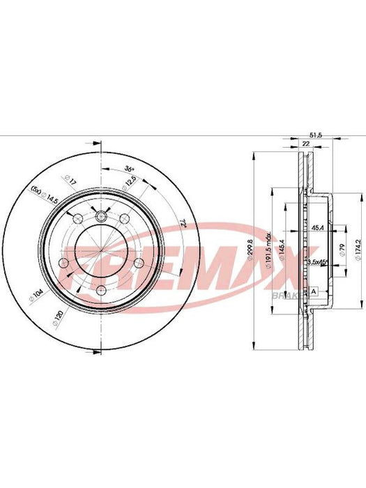 Fremax Brake Disc Front Pair Bmw E46. 320 323 325 328 BD-4539 Fremax - Micks Gone Bush