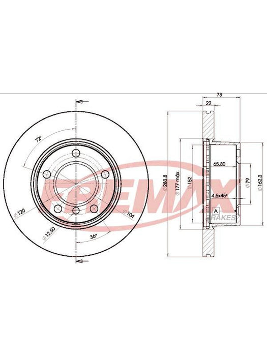 Fremax Brake Disc Front Each Bmw E87 116, 118 BD-4629 Fremax - Micks Gone Bush