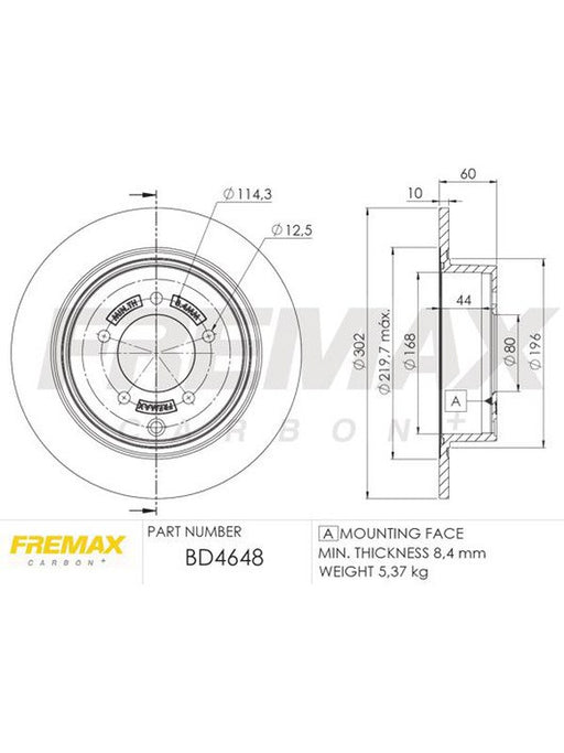 Fremax Brake Rotor (Pair) Rear BD-4648 Fremax - Micks Gone Bush