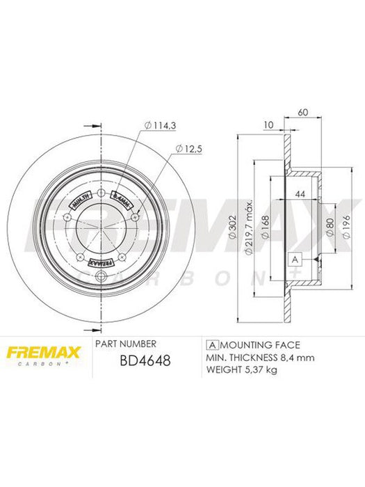 Fremax Brake Rotor (Pair) Rear BD-4648 Fremax - Micks Gone Bush