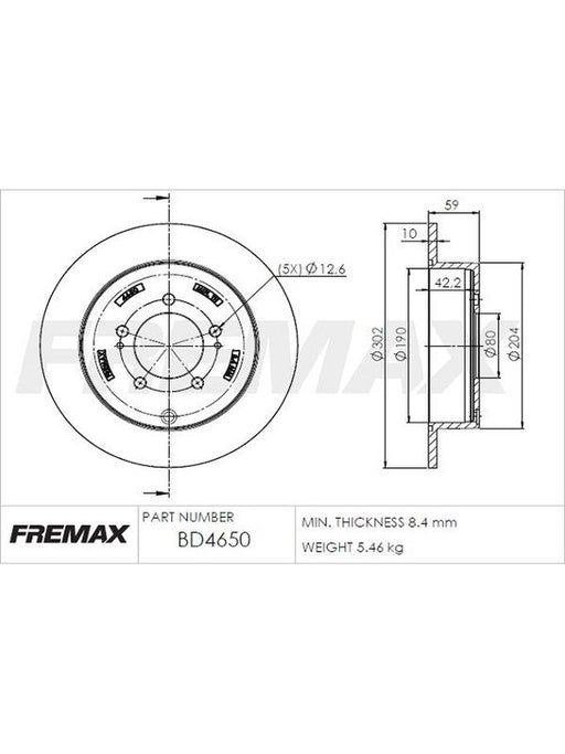 Fremax Brake Rotor (Pair) Rear BD-4650 Fremax - Micks Gone Bush