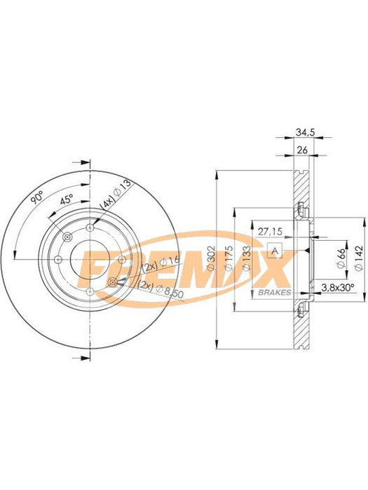 Fremax Brake Disc Front Pair BD-4698 Fremax - Micks Gone Bush