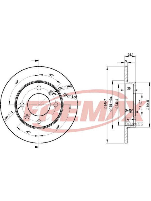 Fremax Brake Disc Rear Pair BD-4746 Fremax - Micks Gone Bush