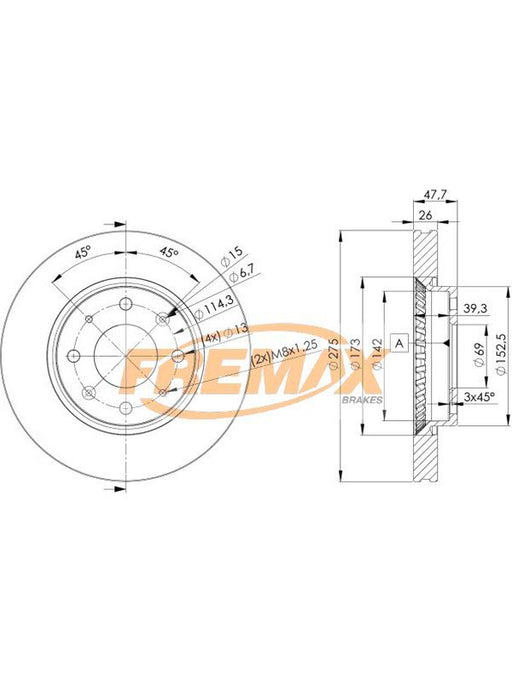 Fremax Brake Disc Front Pair BD-5002 Fremax - Micks Gone Bush