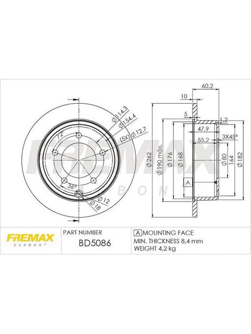 Fremax Brake Rotor (Pair) Rear BD-5086 Fremax - Micks Gone Bush