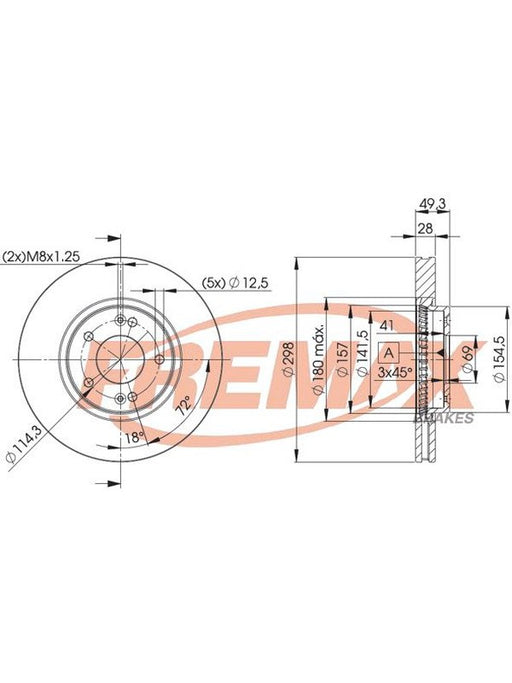 Fremax Brake Disc Front Pair BD-5107 Fremax - Micks Gone Bush