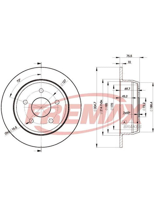 Fremax Brake Disc Rear Each BD-5118 Fremax - Micks Gone Bush