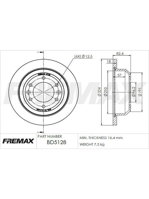 Fremax Brake Disc Front Pair BD-5128 Fremax - Micks Gone Bush