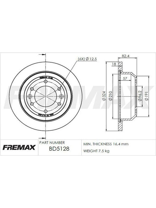 Fremax Brake Disc Front Pair BD-5128 Fremax - Micks Gone Bush