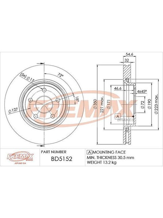 Fremax Brake Disc Front Each BD-5152 Fremax - Micks Gone Bush