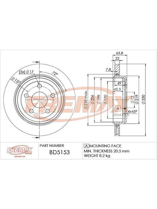 Fremax Brake Rotor (Pair) Rear BD-5153 Fremax - Micks Gone Bush