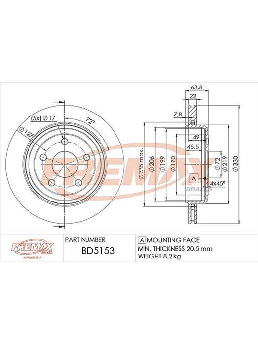 Fremax Brake Rotor (Pair) Rear BD-5153 Fremax - Micks Gone Bush