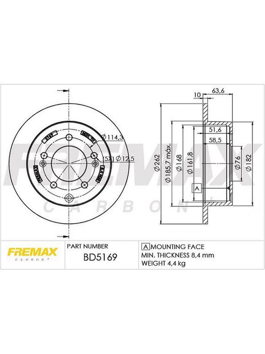 Fremax Brake Disc Rear Pair BD-5169 Fremax - Micks Gone Bush