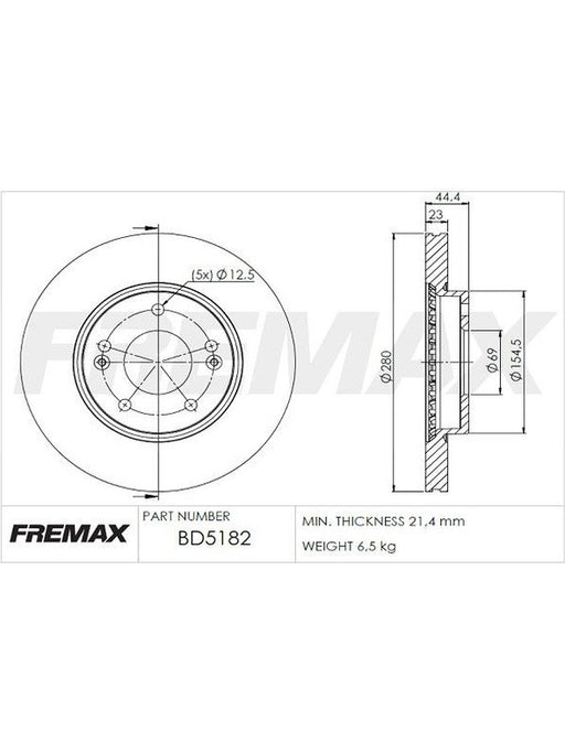 Fremax Brake Disc Front Pair BD-5182 Fremax - Micks Gone Bush