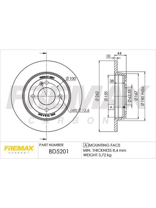Fremax Brake Disc Rear Pair BD-5201 Fremax - Micks Gone Bush