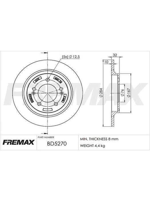 Fremax Brake Disc Rear Pair BD-5270 Fremax - Micks Gone Bush