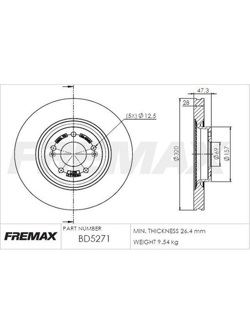 Fremax Brake Disc Front Pair BD-5271 Fremax - Micks Gone Bush