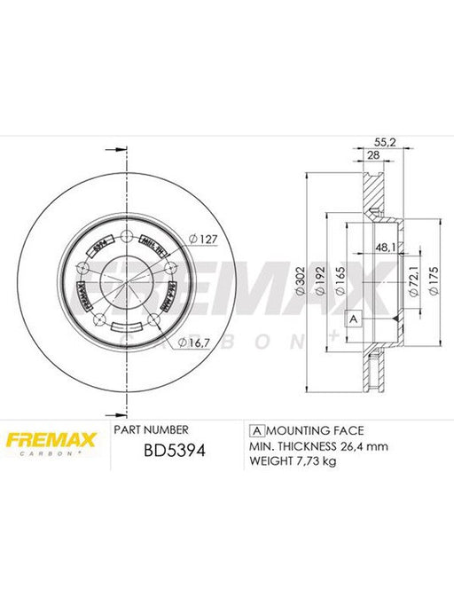 Fremax Brake Disc Front Pair BD-5394 Fremax - Micks Gone Bush