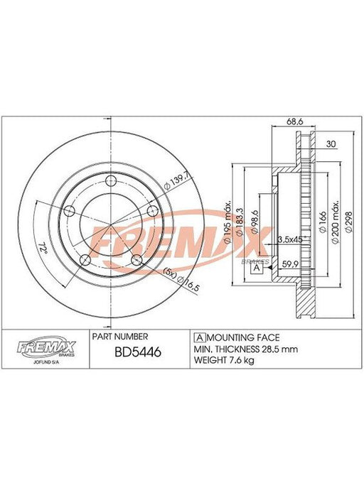 Fremax Brake Disc Front Pair BD-5446 Fremax - Micks Gone Bush