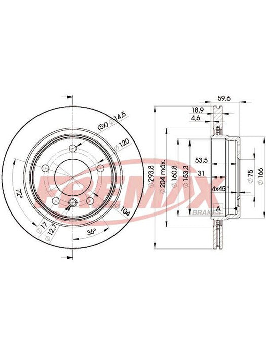 Fremax Brake Disc Rear Pair Bmw E46 320 323 325 328 BD-5563 Fremax - Micks Gone Bush