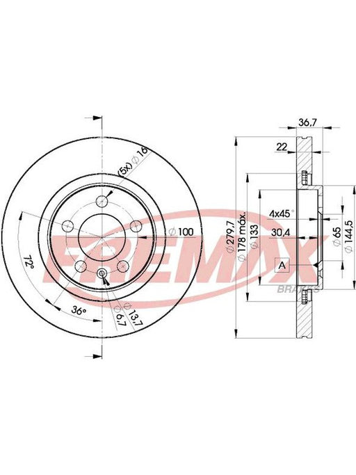 Fremax Brake Disc Front Pair BD-5603 Fremax - Micks Gone Bush