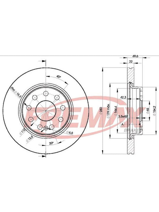 Fremax Brake Disc Front Pair Golf Mk5 1.6L BD-5614 Fremax - Micks Gone Bush