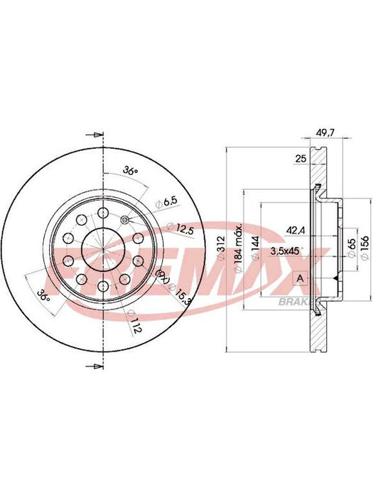Fremax Brake Disc Front Pair Golf Mk5 Gti Jetta Passat BD-5618 Fremax - Micks Gone Bush